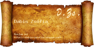 Dabis Zsófia névjegykártya
